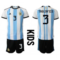 Argentina Nicolas Tagliafico #3 Fotballklær Hjemmedraktsett Barn VM 2022 Kortermet (+ korte bukser)